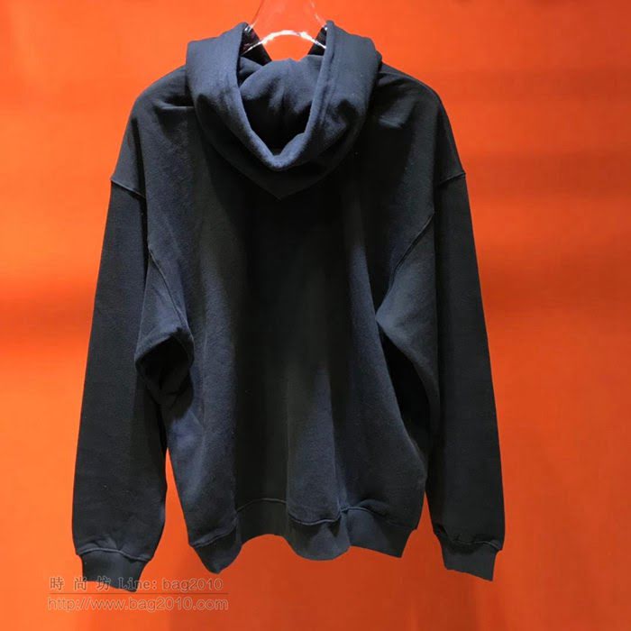 Balenciaga 19/20FW新款 最高品質 深藍色 巴黎世家連帽套頭衛衣  tzy2376